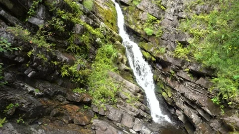 View of small waterfall in Canyon des Portes de l'enfer Stock Footage 143166418