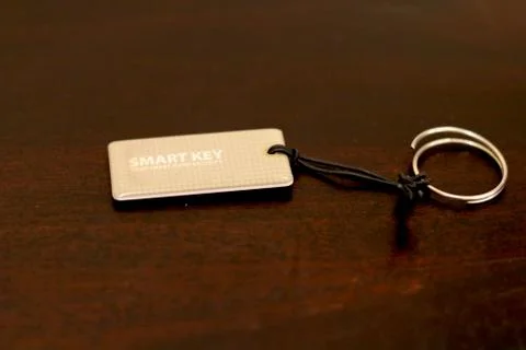 View of smart door lock key Stock Photos