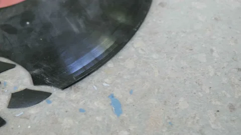 View Of Smashed Old Record. Stock Footage 106052252