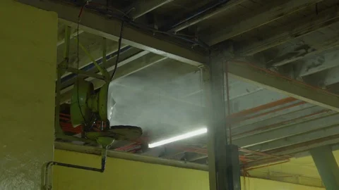 View of Smokes from the factory Engine Stock Footage 107336693