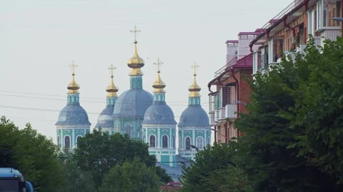 View of Smolensk with Dormition Cathedral Видео 260717744