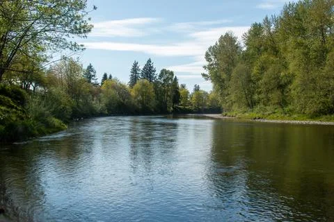 A view of the Snoqualmie River Stock Photos