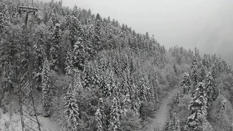 View of snow-capped mountain peaks in the Caucasus Stock Footage 145356164