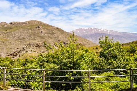 View of snow capped mountains Stock Photos