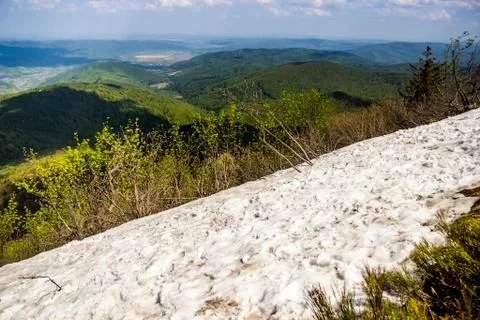 A view from snow-capped peak Stock Photos