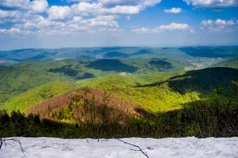 A view from snow-capped peak Stock Photos