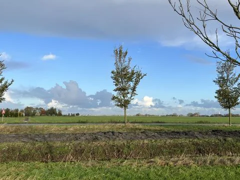 View on snow clouds in the sun Foto stock