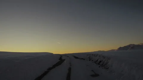 View of the snow covered road. Stock Footage 144381551