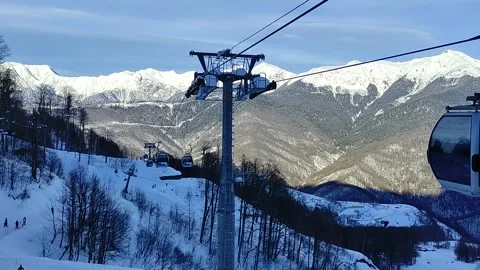 View of snow covered Roza peak slope. Stock Footage 170635624