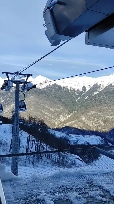 View of snow covered Roza peak slope. Stock Footage 170635658