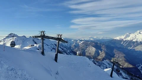 View of snow covered Roza peak slope. Stock Footage 170635685