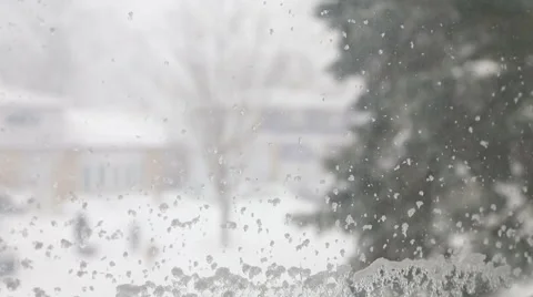 View of snow fall from inside house, video Stock-Footage 47203426