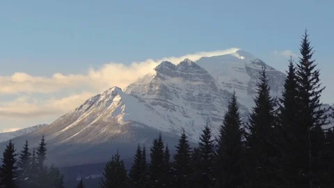 The view of snow mountain Stock Footage 107185637