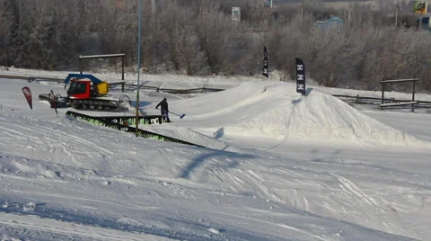 View on snow park Stock Footage 35498391