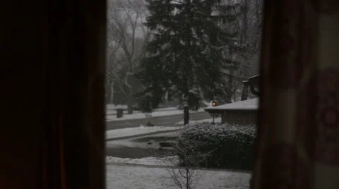 View of snow from window, video Видео 59044587
