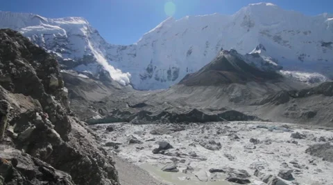 View of snowcapped mountain, Imja Glacier Stock Footage 62388548