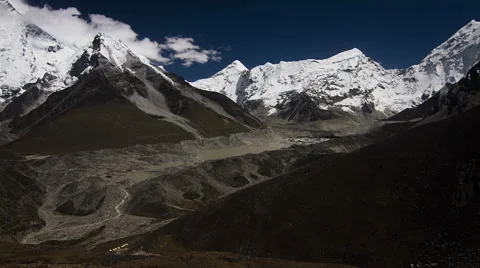 View of snowcapped mountain, Nepal Stock Footage 62388831
