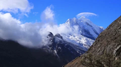 View of snowcapped mountain, Peru Stock Footage 62388961