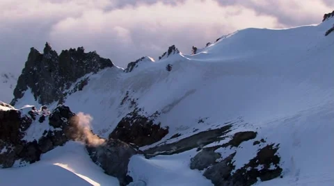 View of snowcapped mountains Stock Footage 55571640