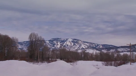 View of snowcapped mountains Stock Footage 57814386