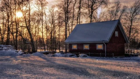 The view is snowing Stock Footage 233555693