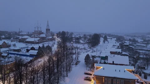 View of the Snowy City Stock Footage 296229887