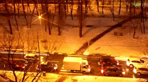 View on a snowy Stock Footage 12438887