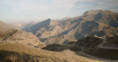 View of the snowy mountain peak Video stock 232137552