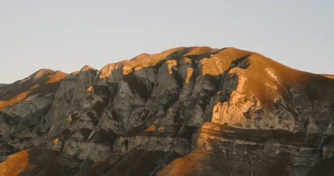 View of the snowy mountain peak Video stock 232137822