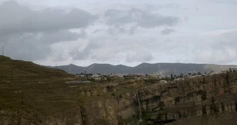 View of the snowy mountain peak Video stock 232138446