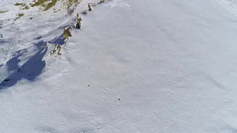 View of the snowy plateau of the mountain Video stock 153387477