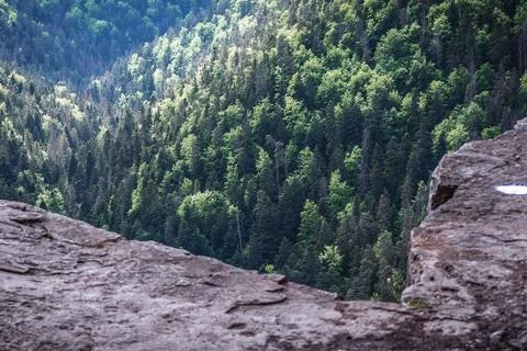View from so called Tomasovsky Vyhlad rocky viewpoint in Slovak Paradise Park 写真素材