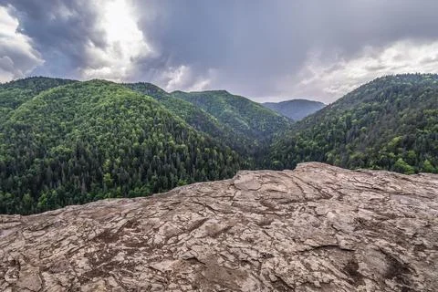View from so called Tomasovsky Vyhlad rocky viewpoint in Slovak Paradise Park 写真素材