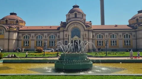 View of Sofia’s former Central Mineral Bath, now housing the city’s history Stock-Footage 314480163