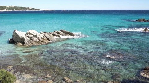 View of soft waves at turquoise colored sea water Stock Footage 100682218