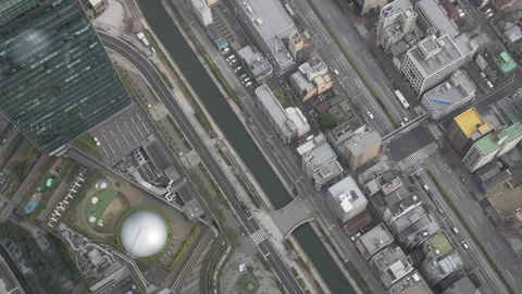 View of Solamachi shopping centre in Sumida city from Tokyo Skytree Vídeo Stock 242414954