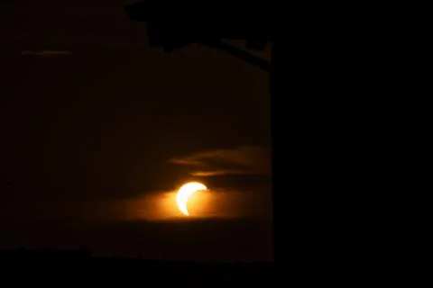 View of the solar eclipse of 2026 Stock Photos