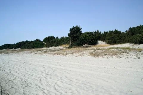 View of the Is Solinas beach Stock Photos