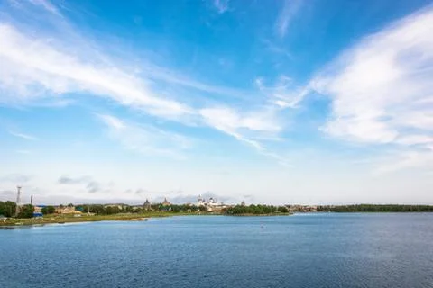 View on Solovetsky monastery from the White sea. Stock Photos