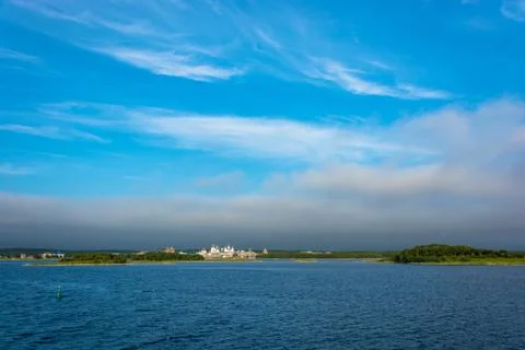 View on Solovetsky monastery from the White sea. Stock Photos