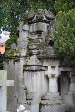 A view of some ancient crypt in cemetry Foto stock
