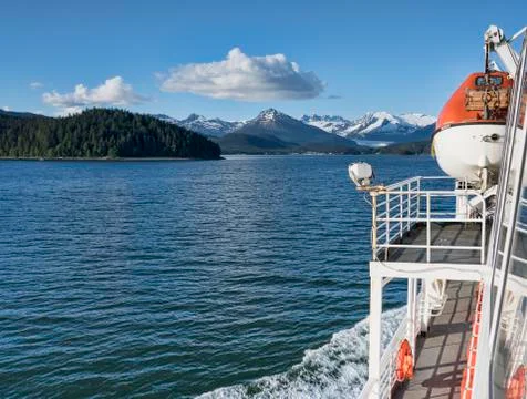 View from a Southeast Alaskan Ferry Stock Photos