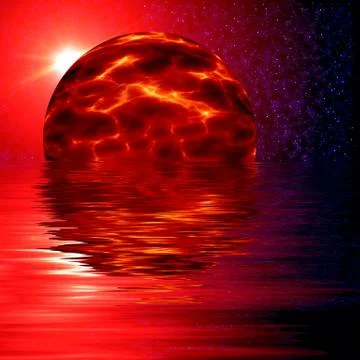 A view from space alien planet Stock Illustration