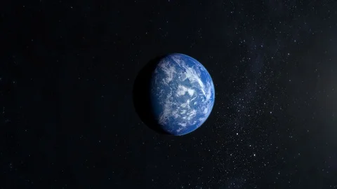 View from space. The earth is approaching and moving left. The camera flies Stock Footage 108630991