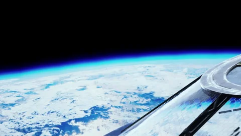 View from space showing Earth and the atmosphere Stock Footage 343938262