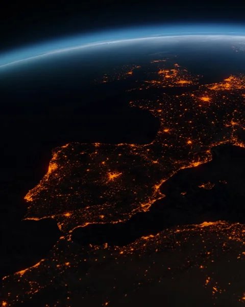  View of Spain at night from space Stock-Footage 285929568