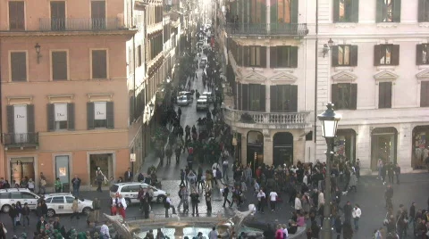 View from the Spanish Steps Видео 494641