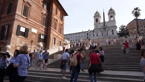 View of the Spanish Steps in Rome. Stockbeeldmateriaal 116722920