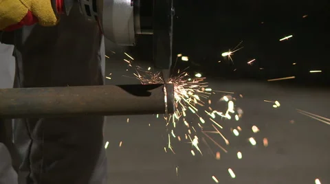 View of sparks from drilling Stock Footage 68103040