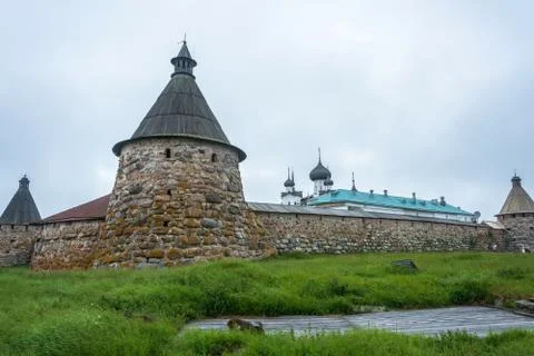 View of the Spaso-Preobrazhensky Solovetsky monastery. Stock Photos